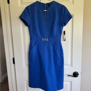 Elegant Blue Quilted Dress